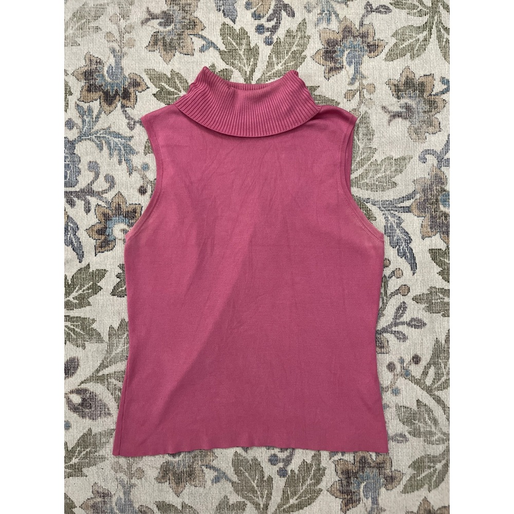 Classiques Entier Turtleneck Sweater Women M Pink Excellent Silk Sleeveless